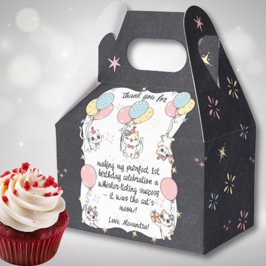 Miow Milestone: Cat Theme 1st Verjaardag Dank u Bedankdoosjes