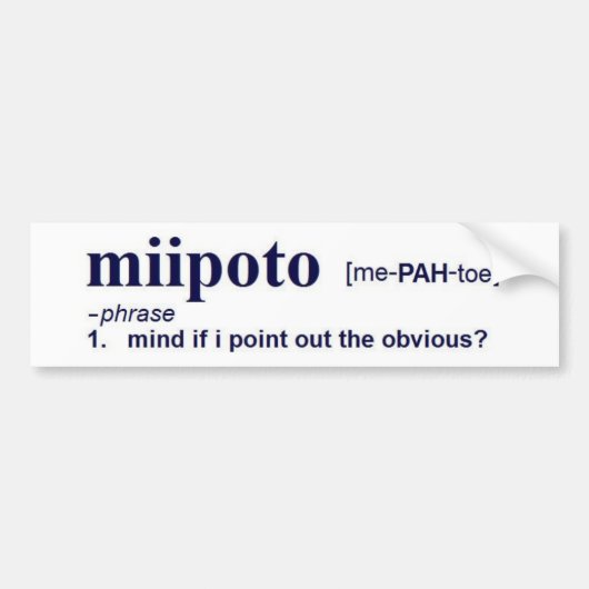 mipoto bumpersticker (Voorkant)