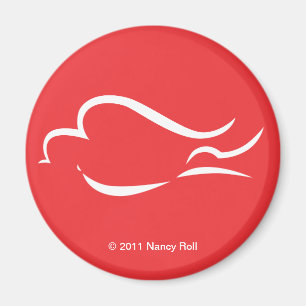 Mir betekent Peace White Dove Magnet Red