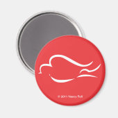 Mir betekent vrede witte duif magneet rood (Voorkant / Achterkant)