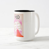 MIR Russisch Ruimtestation poster Tweekleurige Koffiemok (Voorkant rechts)