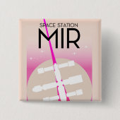 MIR Russisch Ruimtestation poster Vierkante Button 5,1 Cm (Voorkant)