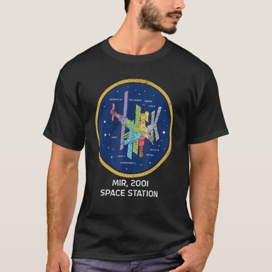 Mir Space Station Modules Sovjet Space Travel Spac T-shirt (Voorkant)