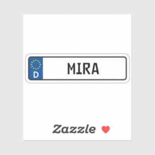 Mira Duitse Auto Licentie Bord Sticker