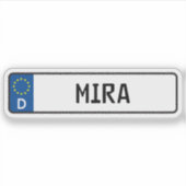 Mira Duitse Auto Licentie Bord Sticker (Voorkant)