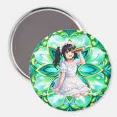 Mirabella in Green Light – Mandala Magnet (Voorkant / Achterkant)