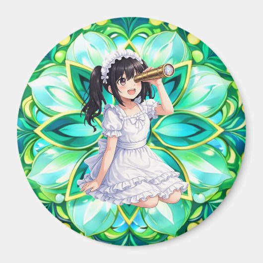 Mirabella in Green Light – Mandala Magnet (Voorkant)