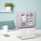 Mirabella’s Kaleidoscope Dreams – Magical Mandala Sticker (Laptop op bureau)