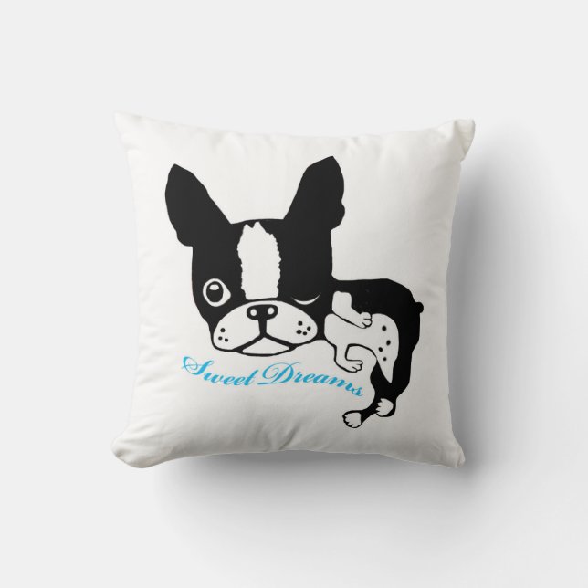Mirabelle de boston doodsbange Sweet Dreams Pillow Kussen (Voorkant)