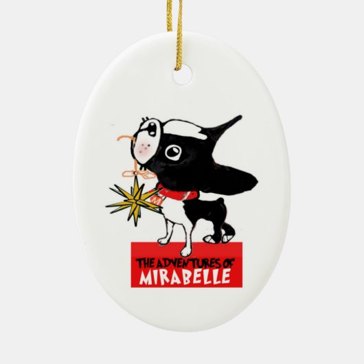 Mirabelle de boston terriër vakantie ornament vreu (Achterkant)