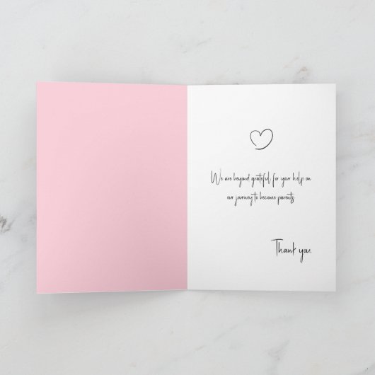 Miracle Baby IVF vruchtbaarheidsarts dank u kaart (Binnen)