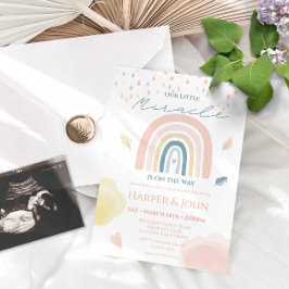 Miracle Baby Pastel Regenboog Wolken Regendruppels Kaart