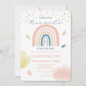 Miracle Baby Pastel Regenboog Wolken Regendruppels Kaart (Voorkant)