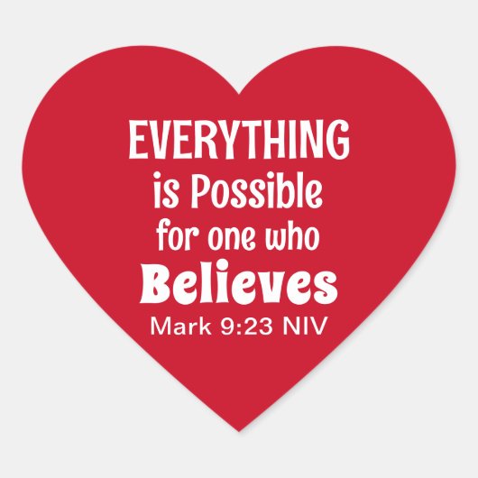 Miracle Bible Verse Christelijk Faith Red Hart Sticker (Voorkant)