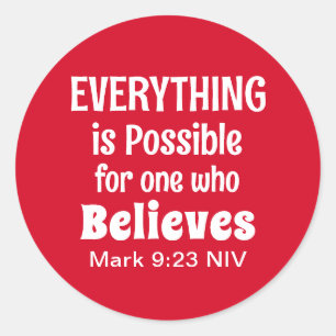 Miracle Bible Verse Christelijk Faith Red Ronde Sticker