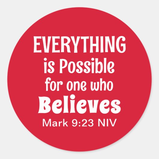Miracle Bible Verse Christelijk Faith Red Ronde Sticker (Voorkant)