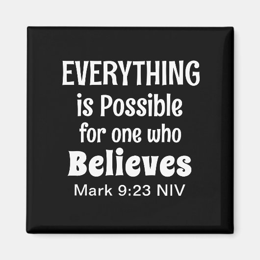 Miracle Bible Verse Christelijk Faith Zwart Magneet (Voorkant)