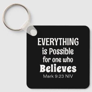 Miracle Bible Verse Christelijk Faith Zwart Sleutelhanger