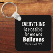 Miracle Bible Verse Christelijk Faith Zwart Sleutelhanger (Voorkant)