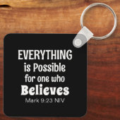 Miracle Bible Verse Christelijk Faith Zwart Sleutelhanger (Achterkant)