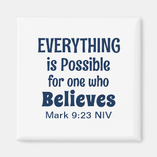 Miracle Bible Verse Christelijk Geloof Navy Blue Magneet
