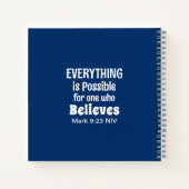 Miracle Bible Verse Christelijk Geloof Navy Blue Notitieboek (Achterkant)