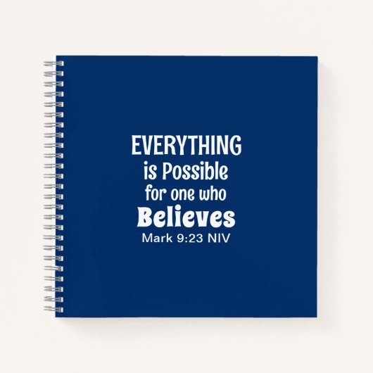 Miracle Bible Verse Christelijk Geloof Navy Blue Notitieboek (Voorkant)