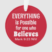 Miracle Bible Verse Christelijk Geloof Rood en Wit Ornament (voorkant)