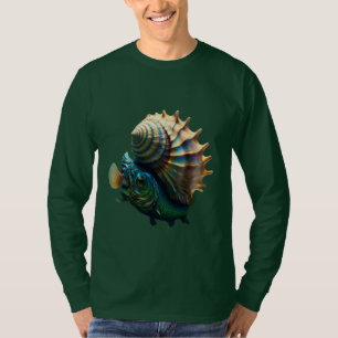 Miracle Fish and Conch" Basic T-shirt met lange mo