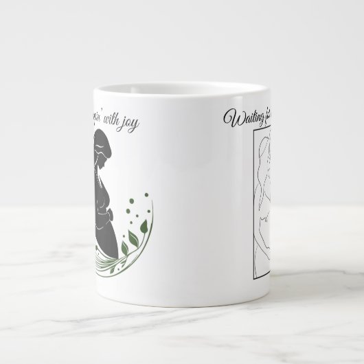 Miracle in Motion – Parents-to-Be Line Art Mug 🤍 Grote Koffiekop (Voorkant)