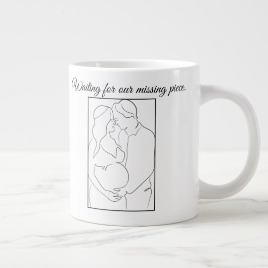 Miracle in Motion – Parents-to-Be Line Art Mug 🤍 Grote Koffiekop (Rechts)