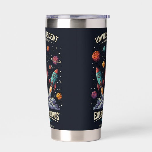 Miracle M, Hot Pink Insulated Tumbler, Monogram Geïsoleerde Drinkbeker (Links)