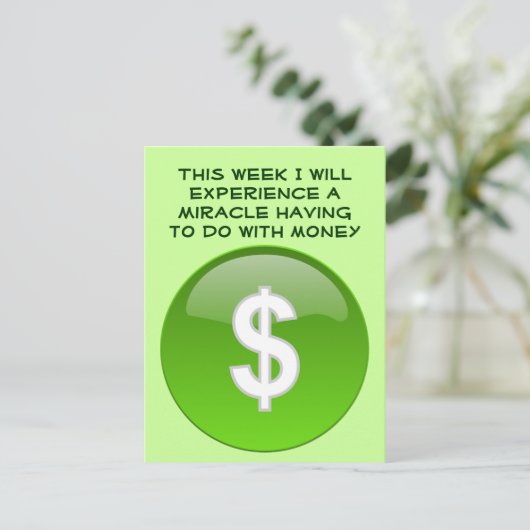 miracle money briefkaart (Staand voorkant)