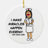 Miracle Nurse Cartoon Keramisch Ornament (Achterkant)