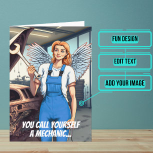 Miracle Worker Funny Vrouw Mechanic Verjaardag Kaart