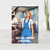Miracle Worker Funny Vrouw Mechanic Verjaardag Kaart (Voorkant)