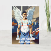 Miracle Worker Zwart Mechanic Verjaardag Kaart (Voorkant)