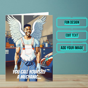 Miracle Worker Zwart Mechanic Verjaardag Kaart