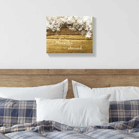 Miracles Abound Rustic Snowflake Canvas Afdruk (Insitu (Slaapkamer))