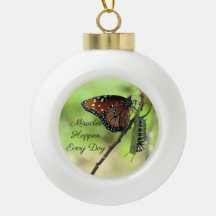 Miracles Ceramic Ball Ornament - Butterfly