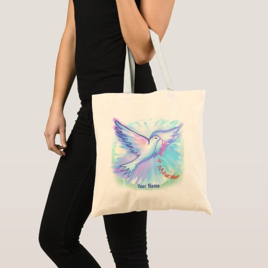Miracles Dove Christelijke canvas tas (Voorkant (product))