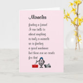 Miracles - een grappig denken aan je gedicht kaart (Gele Bloem)