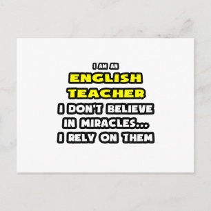 Miracles en Engelse leraren ... Grappig Briefkaart
