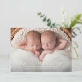Miracles Faux Folie Twin Birth Announding Aankondiging (Staand voorkant)