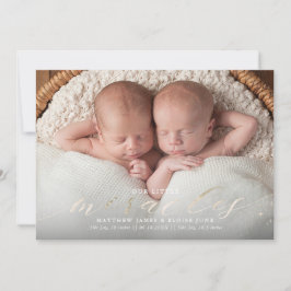 Miracles Faux Folie Twin Birth Announding Aankondiging