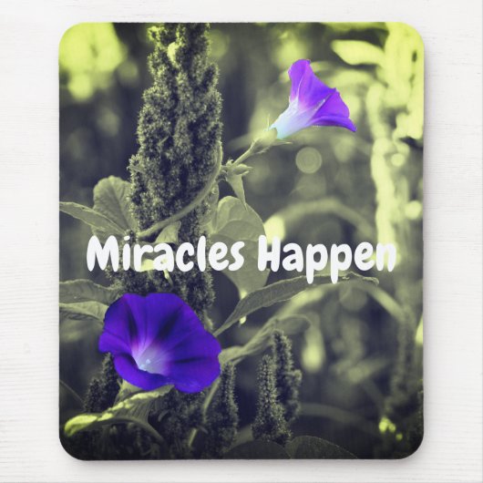 Miracles gebeuren Inspirerend Muismat (Voorkant)