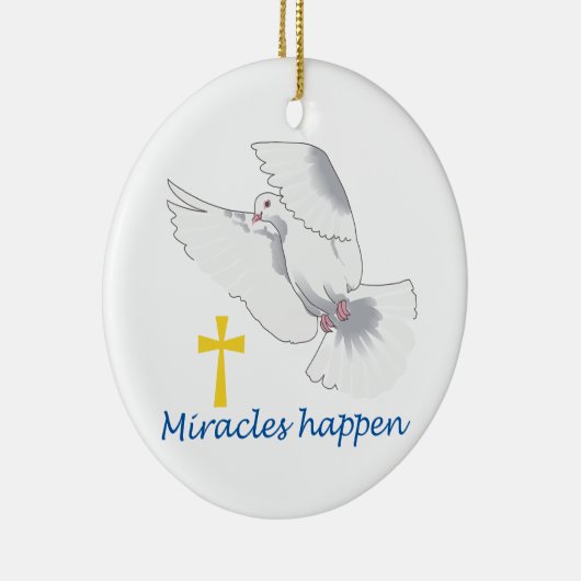 Miracles gebeuren keramisch ornament (Rechts)