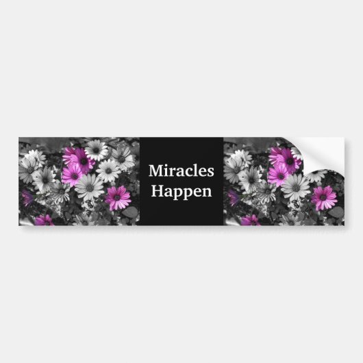 Miracles gebeuren Paarse dagen Bumpersticker (Voorkant)