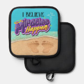 Miracles gebeuren pannenlap (Voorkant / Achterkant)