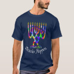 Miracles gebeuren t-shirt<br><div class="desc">Miracles Happen menorah Chanukah shirt</div>